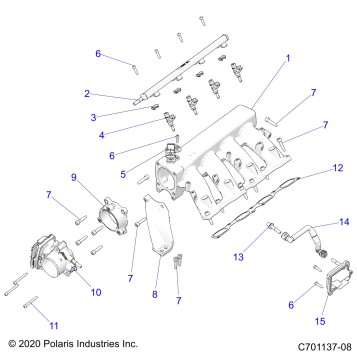 ENGINE, INTAKE MANIFOLD, FUEL RAIL AND RELATED - Z23RML2KAJ/BJ/AK/BK (C701137-08)