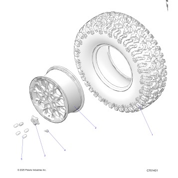 WHEELS, FRONT/REAR - Z24RGD2KAH/AL/BH/BL  (C701431)