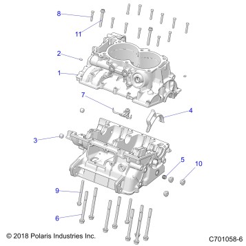 ENGINE, CRANKCASE - Z20PAL92AG/AP/BG/BP/LG/G92AG/AP/LG (C701058-6)