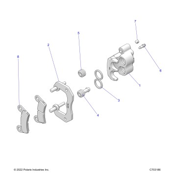 BRAKES, REAR CALIPER - Z23ASA87A2(C701031-3)