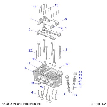 ENGINE, CYLINDER HEAD AND VALVES - Z20NAE92AL/AR/BL/BR/F92AL/AR (C701001-2)