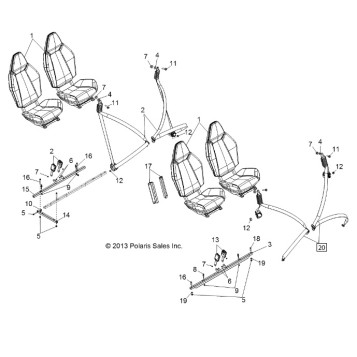 BODY, SEAT MOUNTING and BELTS - Z14XT9EAO (49RGRSEATMTG14RZR9004)