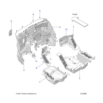 BODY, FLOOR PANELS, FRONT - Z23RMU2KAN/BN (C702966)