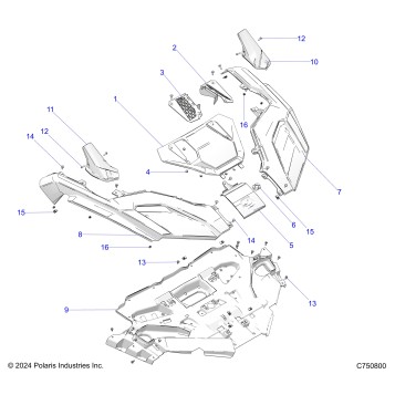 BODY, FRONT FENDER AND HOOD - Z25XPD92A/92B (C750800)