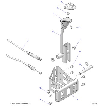 DRIVE TRAIN, GEAR SELECTOR - Z25R4E2KA4/B4  (C703391)
