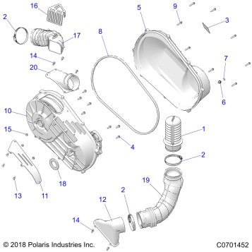 DRIVE TRAIN, CLUTCH COVER AND DUCTING - Z23ASA87A2(C0701452)