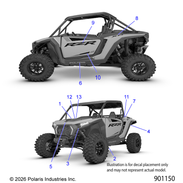 BODY, DECALS - Z26NET99A4/B4/A6/B6 (901150)