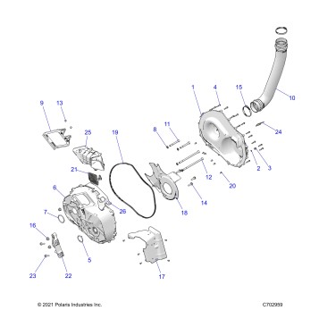 DRIVE TRAIN, CLUTCH COVER AND DUCTING - Z23G4C92AL/BL (C702959)