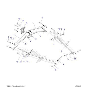 SUSPENSION, REAR TRAILING ARMS MOUNTING - Z24RGD2KAH/AL/BH/BL  (C703390