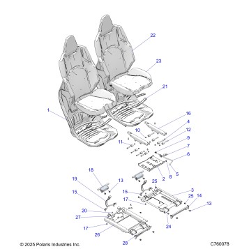 BODY, SEAT ASM. AND SLIDER, FRONT - Z26NMX99A4/A6 (C760078)