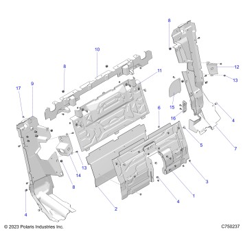 BODY, REAR CLOSEOFF, CENTER PANELS - Z26RPK2KAR/BR/AV/BV/AC/BC/AJ/BJ (C750237)