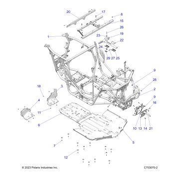CHASSIS, MAIN FRAME AND SKID PLATES - Z25NEE99A4/B4/A5/B5 (C703070-2)