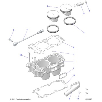 ENGINE, CYLINDER AND PISTON - Z26NMX99A4/A6 (C703087)