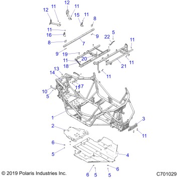 CHASSIS, MAIN FRAME AND SKID PLATE - Z20A5A87B2/E87BP/BK/BX (C701029)