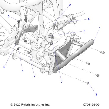 CHASSIS, MOUNTING, FRONT GEARCASE AND BUMPER MOUNTING - Z23G4V92AL/BL (C701138-06)