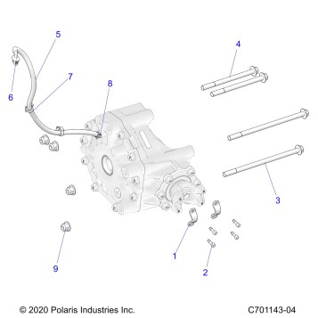 DRIVE TRAIN, GEARCASE, REAR, MOUNTING - Z23RMU2KAN/BN (C701143-04)