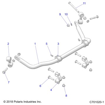 SUSPENSION, REAR STABILIZER BAR - Z22ASA87A2(C701020-1)