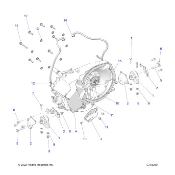 DRIVE TRAIN, GEARCASE, MAIN, MOUNTING - Z23RGC2KAJ/BJ (C703299)