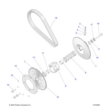 DRIVE TRAIN, SECONDARY CLUTCH/BELT - Z23RMU2KAN/BN (C703268)