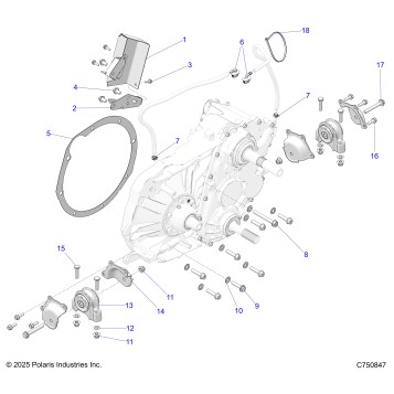 DRIVE TRAIN, GEARCASE MOUNTING, MAIN -  Z25RRL2KAL (C750847)