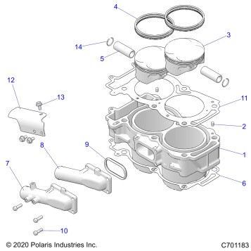 ENGINE, CYLINDER AND PISTON - Z22N4M99AR (C701183)