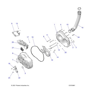 DRIVE TRAIN, CLUTCH COVER AND DUCTING - Z25NMB99A4/B4  (C0703961)