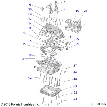 ENGINE, CRANKCASE AND CRANKSHAFT - Z20ASE99AH/LH/BH (C701083-6)