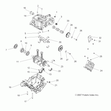 ENGINE, CRANKCASE and CRANKSHAFT - R10VH76 ALL OPTIONS/VY76AZ (49ATVCRANKCASE08VISTA)