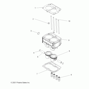 ENGINE, PISTON and CYLINDER - R10VH76 ALL OPTIONS/VY76AZ (49ATVCYLINDER08VISTA)