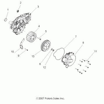 ENGINE, STATOR and FLYWHEEL - R10VH76 ALL OPTIONS/VY76AZ (49ATVMAGNETO08VISTA)