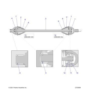 DRIVE TRAIN, HALF SHAFT, REAR - Z23GAD92A/92B (C703008)