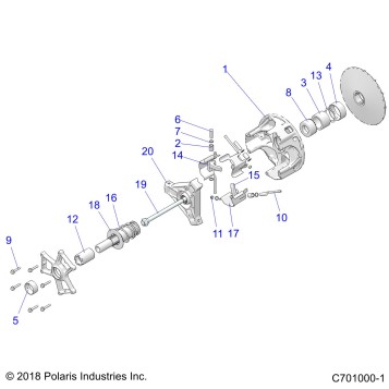DRIVE TRAIN, PRIMARY CLUTCH - Z20NAE92AL/AR/BL/BR/F92AL/AR (C701000-1)