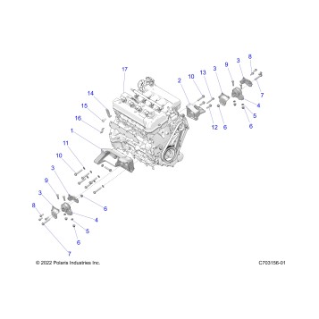 ENGINE, MOUNTING & LONG BLOCK - Z23RMU2KAN/BN (C703156)