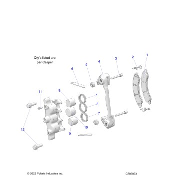 BRAKES, CALIPER, FRONT - Z23RMU2KAN/BN (C703033)