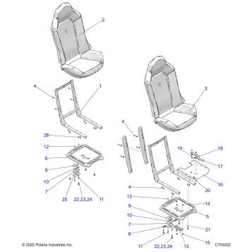 BODY, SEAT ASM. AND SLIDER - Z23NAE99A/99B (C703202)