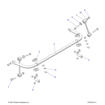SUSPENSION, STABILIZER BAR, REAR - Z23N4K99A/99B (C701005-3)