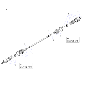 DRIVE TRAIN, HALF SHAFT, REAR - Z22S1E99AL/BL (700288)