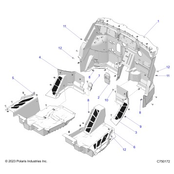 BODY, FRONT CLOSEOFF AND FLOOR PANELS - Z25XPD92A/92B (C750172)