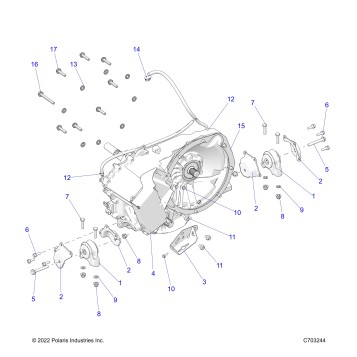 DRIVE TRAIN, GEARCASE, MAIN, MOUNTING -  Z23RGD2KAJ/AK/BJ/BK (C703244)