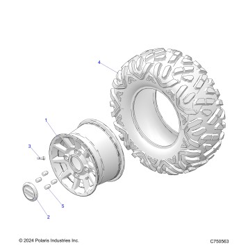 WHEELS, FRONT - Z18VFE99AK/AJ/AW/BK/BJ/BW/LW/K99AK/BK/M99AL (C750563)