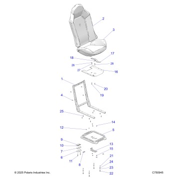 BODY, SEAT ASM. AND SLIDER -  Z23A5P87A4/K87A4/A87A2(C750945)