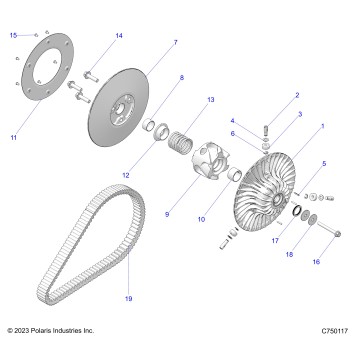 DRIVE TRAIN, SECONDARY CLUTCH/BELT - Z26RPK2KAR/BR/AV/BV/AC/BC/AJ/BJ (C750117)