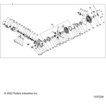 DRIVE TRAIN, GEARCASE, FRONT, INTERNALS - Z23RMU2KAN/BN (1337229)
