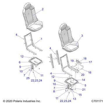 BODY, SEAT ASM. AND SLIDER - Z23NAK99A/99B (C701171)