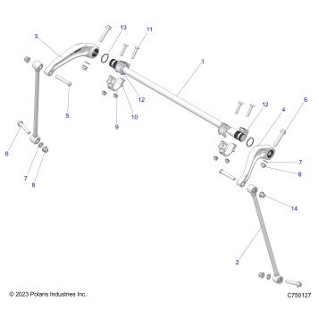 SUSPENSION, REAR STABILIZER BAR - Z26RPK2KAR/BR/AV/BV/AC/BC/AJ/BJ (C750127)