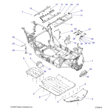 CHASSIS, MAIN FRAME AND SKID PLATES - Z26NMX99A4/A6 (C750919)