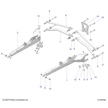 SUSPENSION, REAR TRAILING ARMS AND MOUNTING - Z25XPD92A/92B (C750769)