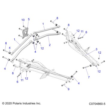 SUSPENSION, REAR TRAILING ARMS MOUNTING - Z23RGD2KAJ/AK/BJ/BK (C0704860-5)
