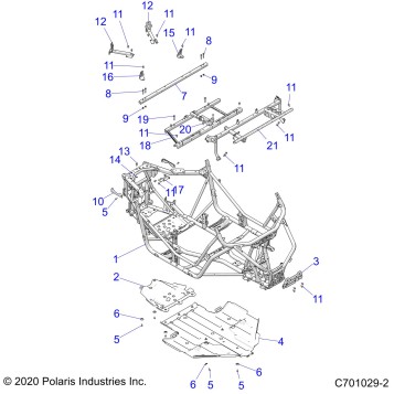 CHASSIS, MAIN FRAME AND SKID PLATE - Z23ASA87A2(C701029-2)