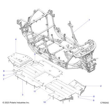 CHASSIS, MAIN FRAME AND SKID PLATES - Z26S4P92BL (C750242)